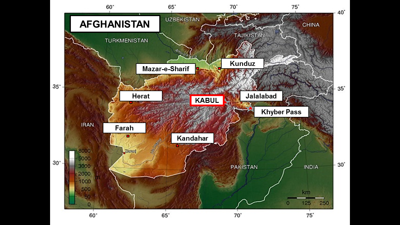 Afghanistan – Topographical Map – MILITARY CAVEATS