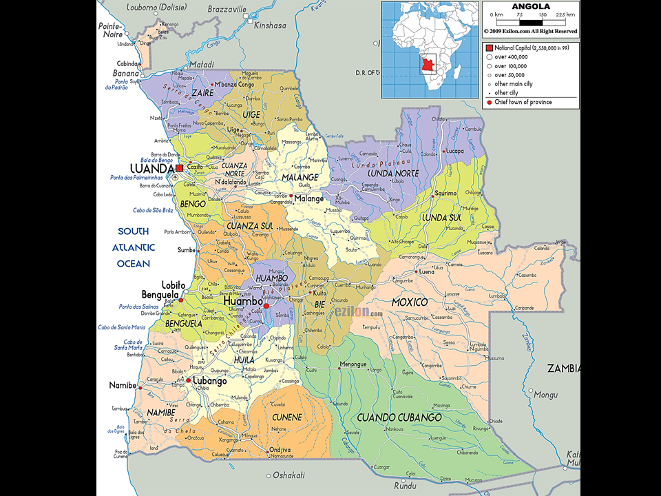 2 – Map of Angola – MILITARY CAVEATS